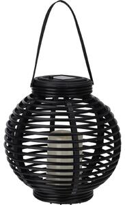 Solárny lampáš, čierna guľa, Ø 21 cm