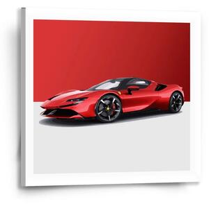 Sablio Obraz Ferrari na červeno-bielej - 50x50 cm