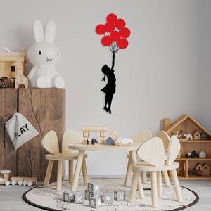 Wallity Nástenná kovová dekorácia Banksy červená/čierna