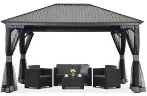 Kovový altánok Sardinia Premium 3x6 Garden Point antracit