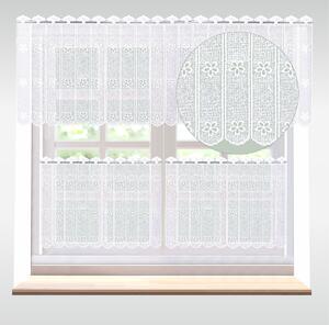 Záclona macramé, Kveta vitrážka metráž, biela 40 cm