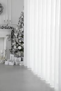 Záclona markíza, pruhy lurex strieborný, biela 150 cm