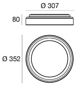 LED nástenné svetlo Iside, biele, kov, Ø 35 cm, IP40, Biela / opálová, Obývacia izba / jedáleň, kov, Moderný, Nástenné svietidlo