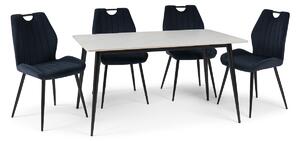 PROFI jedálenský set stôl RION 130 + 4x stolička ARCO bluvel 19