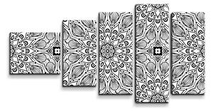 Sablio Obraz - 5-dílný Biele mehendi - 100x60 cm