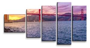Sablio Obraz - 5-dílný Golden Gate 5 - 100x60 cm