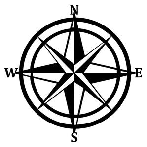 Wallity Nástenná kovová dekorácia COMPASS čierna