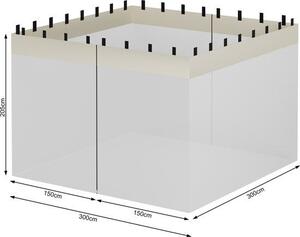 Moskytiéra na zahradný párty stan 3 x 3 m biela