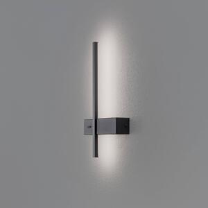 LED nástenné svetlo Vision, výška 30 cm, kov, čierna, 3 000 K, Čierna, Obývacia izba / jedáleň, kov, Moderný, Nástenné svietidlo