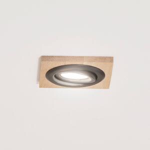 Stropné svietidlo Tobby, 10 x cm, dubové drevo, GU10, Svetlé drevo, Obývacia izba / jedáleň, Drevo, Škandinávsky, Zapustené stropné svietidlo