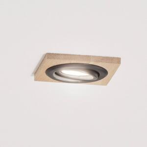 Stropná svietidlo Tobby, 10 x cm, sada 3 ks, dubové drevo GU10, Svetlé drevo, Obývacia izba / jedáleň, Drevo, Škandinávsky, Zapustené stropné svietidlo