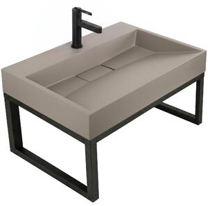 Konglomerátové umývadlo na dosku Rea GOYA TAUPE 70CM
