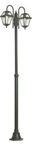 Klasická vonkajšia lampa tmavozelená 235 cm 2-svetlá IP44 - Berta
