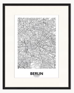 Nástenná dekorácia v ráme Map of Berlin