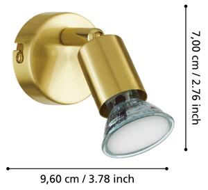 Eglo 33184 - LED Nástenné bodové svietidlo BUZZ-LED 1xGU10/2,8W/230V 3000K zlatá