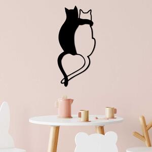 Wallity Nástenná kovová dekorácia Love Cats 478 čierna