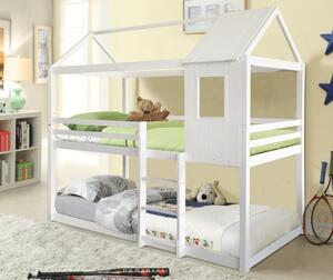 Montessori poschodová posteľ, biela, 90x200, ATRISA