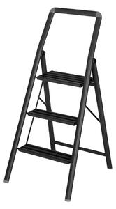Hliníkový skladací rebrík Compact 3 stupne čierny