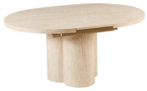 Rozkladací jedálenský stôl svetlohnedý MDF 120/160 x 76 cm s motýlím mechanizmom široký podstavec minimalistický štýl jedáleň kuchyňa