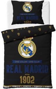 Bavlnené posteľné obliečky FC Real Madrid - motív Royal Black - 100% bavlna Renforcé - 70x90 cm +140x200 cm