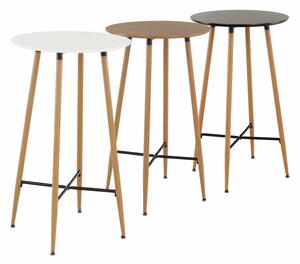 TEMPO Barový stôl, biela/dub, priemer 60 cm, IMAM