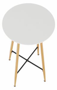 TEMPO Barový stôl, biela/dub, priemer 60 cm, IMAM