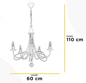 ONLI - Luster na reťazi MILVIA 5xE14/6W/230V bronzový