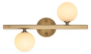 Opviq Nástenná lampa Domino zlatá/mliečne sklo