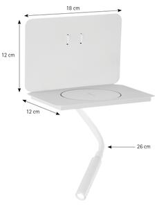 ONLI - LED Flexibilná lampička s policou WIK LED/6,5W/230V + LED/3W biela
