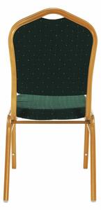 KONDELA Stohovateľná stolička, zelená/zlatý náter, ZINA 3 NEW