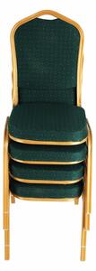 TEMPO Stohovateľná stolička, zelená/zlatý náter, ZINA 3 NEW