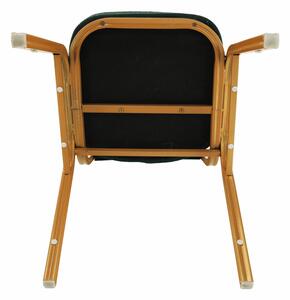 TEMPO Stohovateľná stolička, zelená/zlatý náter, ZINA 3 NEW