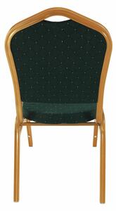KONDELA Stohovateľná stolička, zelená/zlatý náter, ZINA 3 NEW