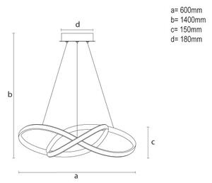 LED Stmievateľný luster na lanku LED/85W/230V 3000-6500K + diaľkové ovládanie