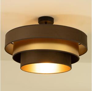 Prisadený luster WENTA 1xE27/60W/230V pr. 50 cm hnedá/zlatá