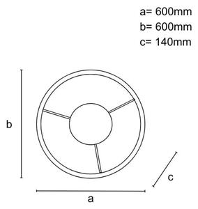 LED Stmievateľný prisadený luster LED/55W/230V 3000-6500K + diaľkové ovládanie
