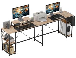 HOMCOM Písací stôl v tvare L 168 x 120 cm Rohový písací stôl s odkladacími priehradkami