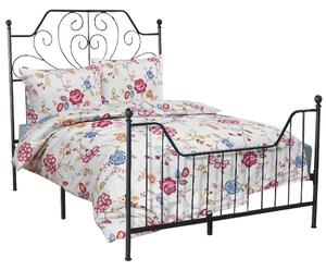 KONDELA Kovová posteľ s roštom, čierna, 160x200, RAJANA