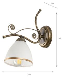Nástenná lampa RETRO II 1xE27/60W/230V zlatá patina