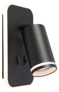 LED Nástenné bodové svietidlo PIPE 1xGU10/10W/230V + LED/6W čierne