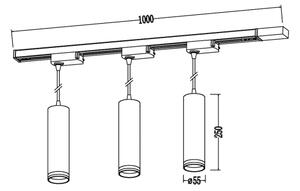 Závesné svietidlo na lankách v lištovom systéme PIPE 3xGU10/10W/230V biele
