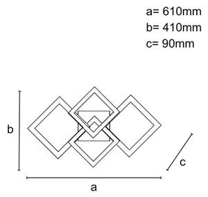 LED stmievateľný prisadený luster LED/175W/230V 3000-6500K + diaľkové ovládanie