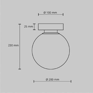 Maytoni Nástenné svetlo Basic form, čierna, Ø 20 cm, Biela / opálová, Spálňa, kov, Moderný