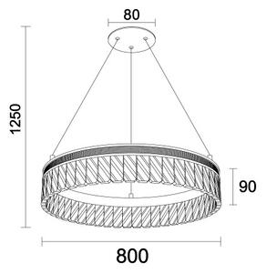 LED stmievateľný krištáľový luster na lane THALIA LED/55W/230V 3000-6000K + diaľkové ovládanie