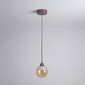 Searchlight LED závesné svietidlo Opus Lux, 1-pl., bronzové, sklo jantárové,, Hnedá / staromosadz, Obývacia izba / jedáleň, kov, Závesné svietidlo
