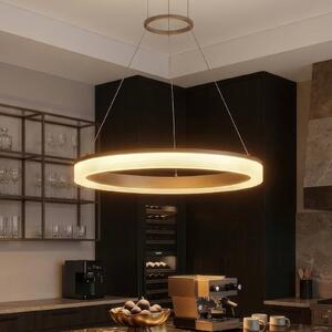 Searchlight LED závesné svietidlo Lumen Rings 1-pl. piesková farba, železo,, Krémová / jantárovo žltá, Obývacia izba / jedáleň, kov, Moderný, Závesné svietidlo
