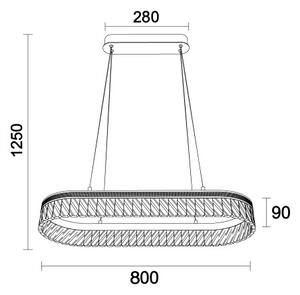 LED stmievateľný krištáľový luster na lanku THALIA LED/50W/230V 3000-6000K + DO
