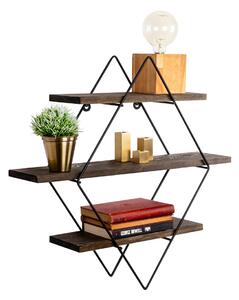 Kalune Design Nástenná polica ERYSIMUM orech americký/čierna