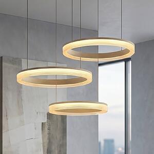 Searchlight LED závesné svietidlo Lumen Rings 3-pl., piesková farba, železo,, Krémová / jantárovo žltá, Obývacia izba / jedáleň, kov, Moderný, Závesné svietidlo