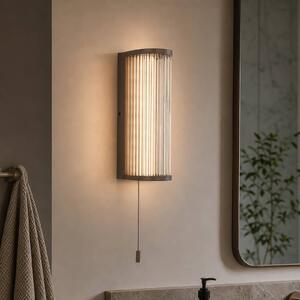 Searchlight LED nástenné svetlo Rue, bronzová, IP44, kov, sklo, 3 000 K, Hnedá / staromosadz, Kúpeľňa, kov